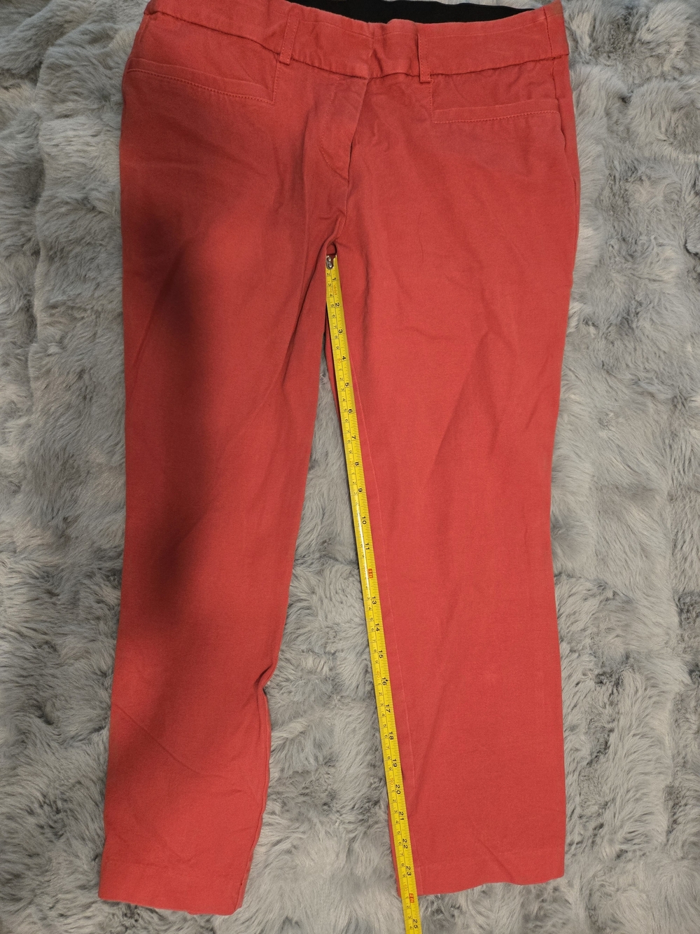 Candie's Audrey Ankle Pants Coral Pink Red Stretch Trousers Size 13
